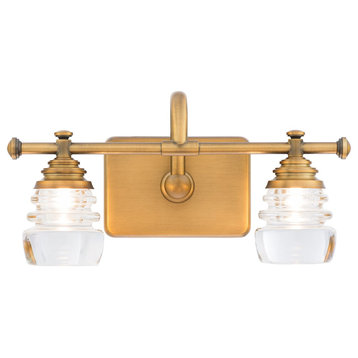 WAC Rondelle 3000K Bathroom Vanity Light in Aged Brass