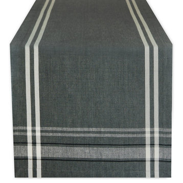 DII Gray Chambray French Stripe Table Runner 14"x108"