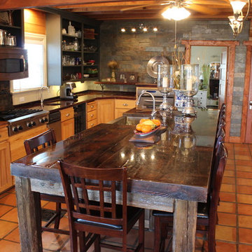 Reclaimed & New Wood Farms Style Kitchen