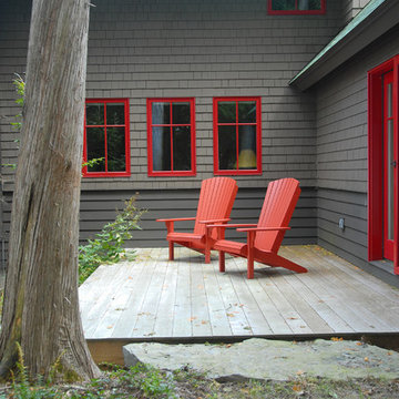Cottage by the Lake - Charlotte, VT - Adirondack Seating on Back Deck