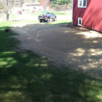 this project we had to put in drainage behind this house do to water in basement