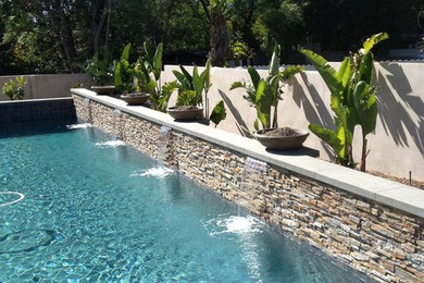 Trendy pool photo in Los Angeles