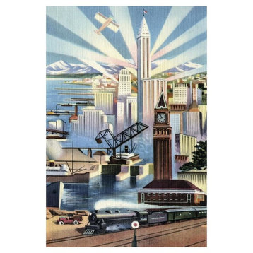 "Modern Deco Empire" Digital Paper Print by Retrotravel, 34"x50"