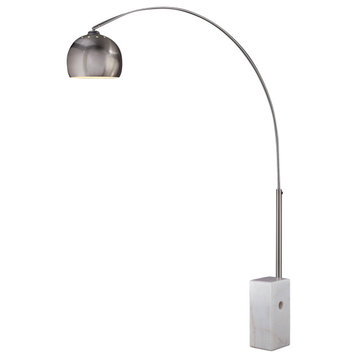 George Kovacs P054-084 1 Light Arc Floor Lamp, Brushed Nickel