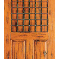 Single Door Exterior Knotty Alder, 3-Panel, Log Home - Front Doors