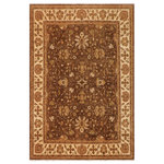 Bareens Designer Rugs - Oriental Ziegler Natacha Brown Beige Hand-Knotted Wool Rug - 9'0'' x 12'1'' - Enhance the ambiance of your home with this magnificent Persian-influenced Turkish hand-knotted rug made by skilled artisans capable of creating the most exceptional vegetable dyes and hand-spun wool. This exquisite handmade rug is a one-of-a-kind Peshawar Kafkaz, otherwise identified as Chobi, Chobi Peshawar, Oushak, or Ziegler rug. These handmade rugs are crafted in Pakistan utilizing superior-quality wool imported from Australia, New Zealand, and Korea in two types of weaves: the Persian weave and the Mori weave. This rug is meticulously crafted by hand using the finest natural vegetable dyes extracted from local plants. The artisans use a blend of hand-spun local and fine merino wool, resulting in a rug with a compelling texture, higher lanolin content, and longer staple. The artisans occasionally incorporate natural or artificial silk into the pile to enhance specific motifs. The finished product is an awe-inspiring execution of flawless design and an understated palette that exudes elegance.