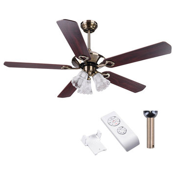 Yescom 5 Blades Ceiling Fan With Light Kit Reversible Remote Control Bronze