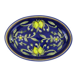 Le Souk Ceramique - Stoneware Poultry Platter, Citronique Design - Serving And Salad Bowls