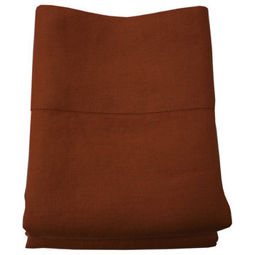 Linen Pillowcase Set of 2, Terra Cotta 31"x20" Standard and Queen Size Pillows