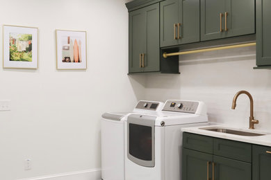 Trendy laundry room photo in Atlanta