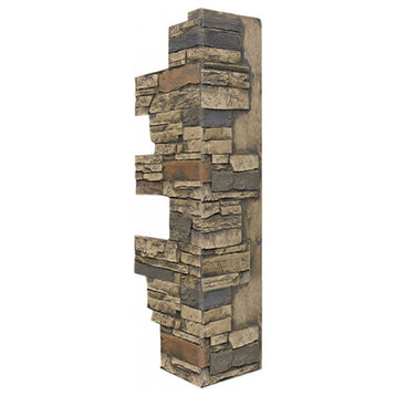 Faux Stone Wall Panel - ALPINE, Apache, 36" Corner