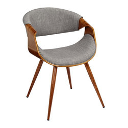 Armen Living - Butterfly Gray Fabric Accent Chair - Bar Stools And Counter Stools