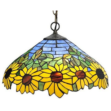 Meyda lighting 119560 16" Wide Wild Sunflower Pendant