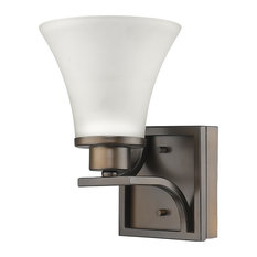 Mia 1-Light Wall Sconce Oil Rubbed Bronze Opal White Glass