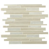MSI SMOT-SGLSIL-SNOCAP4MM 12" x 13" Linear Mosaic Wall Tile - - Snowcap Blend