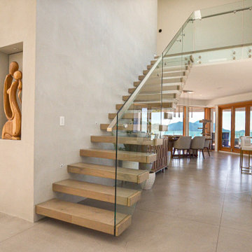 Lions Bay Cantilevered Stairs + Glass Railings