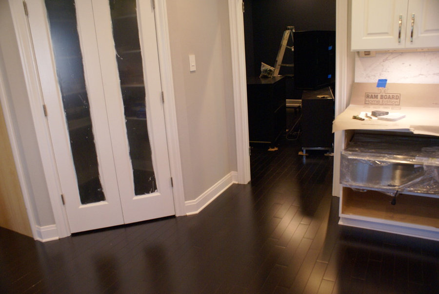 Westlake dark wood floors