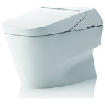 Toto - Toto Neorest 700H Dual Flush Toilet, Integrated Bidet Seat, Cotton White - TOTO Neorest 700H Dual Flush 1.0 or 0.8 GPF ADA Height Toilet with Integrated Bidet Seat and ewater+, Cotton White - MS992CUMFG#01 is the pinnacle of bathroom luxury and modernity.  The TOTO Neorest 700H comfort features begin as you approach the wash closet.  The seat automatically opens hands-free to welcome you in.  A nightlight illuminates your path. An automatic Premist spray wets the CeFiONtect toilet bowl surface. CeFiONtect is TOTO's ceramic glazing that prohibits waste from sticking to the bowl. The combination of the Premist and the CeFiONtect minimize the frequency of cleaning which helps reduce the amount of chemicals required to clean the toilet.  When you take your rightful place upon the seat, you can feel the warmth of the heated seat.  The seat has 5 seat-warming temperature settings that are especially useful during the cold of winter.  An automatic air deodorizer activates to hide unpleasantries.  As your journey comes to a close, you can access the remote control and start the cleanse process. A self-cleaning wand will appear to wash your nether-regions.  You are in total control as you can select a front cleanse, soft rear cleanse, rear cleanse, oscillating cleanse, pulsating cleanse, and the warmth and volume of the spray.  You may also decide to select one of the two user memory settings to instantly dial in your preferences.  You may start the air dryer to reduce the moisture left behind from the cleaning.  You have 5 temperature setting options for the air dryer.  The automatic flush will begin as soon as you rise.  The powerful flushing of the 1G Tornado Flush system, combined with the CeFiONtect whisks away all of the evidence.  You can opt to utilize the 1 gpf flush for stronger jobs.  A cleansing ewater+ mists the bowl with electrolyzed water to aid in keeping the bowl clean. The lid automatically closes as if it is saying Goodbye, as you marvel at the beauty and technology behind the Neorest.