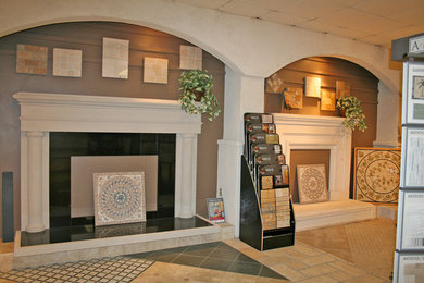 Limestone fireplace surrounds