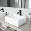 VIGO Amaryllis Handmade Matte Stone Vessel Sink Set With Vessel Faucet