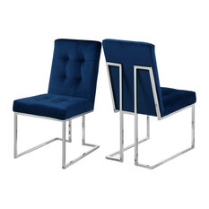 Alexis Velvet Dining Chair, Navy, Set of 2