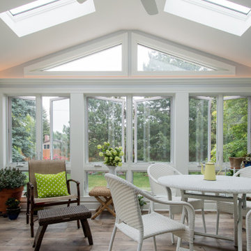 A Nature-Infused Home Addition with Ambient Lighting