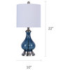 22" Sapphire Blue Seeded Glass Accent Lamp