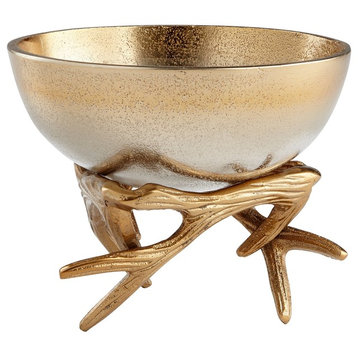 Cyan Small Antler Anchored Bowl, Gold