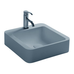 ADM Bathroom Design - ADM Square Countertop Sink, White, 16", Glossy White - Bathroom Sinks