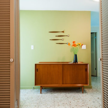 Mid-Century Modern Green Accent Wall