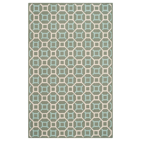Safavieh Newport Npt439E Geometric Rug, Aquamarine/White, 5'6"x8'6"