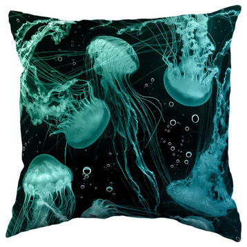 Jellyfish Double Sided Pillow, 16"x16"