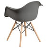 Plastic Chair, Wood, Gray