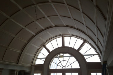 This gourgeous ceiling is not painted yet. 1/4 mdf used to build it.