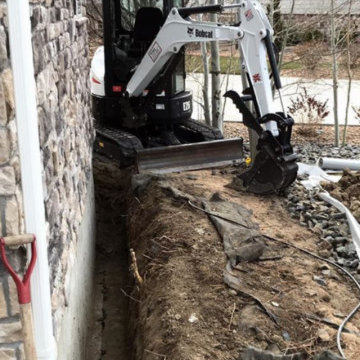 French drains and drainage systems