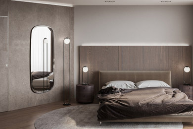 Modern bedroom in London.