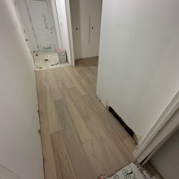 Full Spread Gluedown With Nail assist Engineered Hardwood Flooring Installation