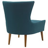 Modern Contemporary Urban Living Lounge Room Armchair, Navy Blue, Fabric Velvet