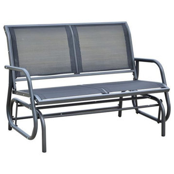 Outdoor Patio Swing Glider Bench Chair - Dark Gray