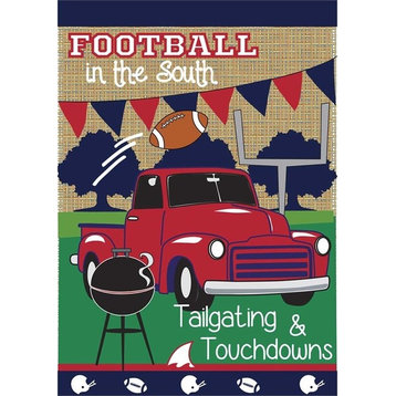 Flag Burlap-Style Tailgate Red and Blue 13x18