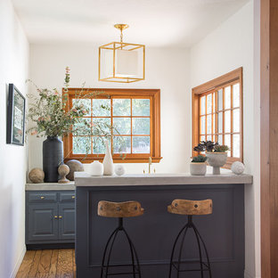 75 Beautiful Home Bar With Gray Cabinets And Concrete Countertops