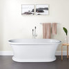 Vanity Art 67" Solid Surface Resin Stone Freestanding Bathtub