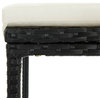 Vidaxl Bar Stools With Cushions, Set of 3, Black Poly Rattan