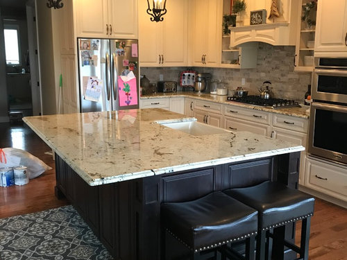 Cut Off The Island Overhang, Kitchen Island Countertop Overhang For Stools