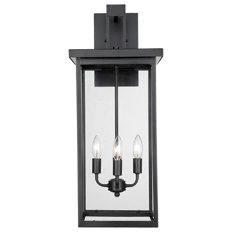 Barkeley Collection 4-Light 27" Tall Outdoor Fixture, Powder Coat Black