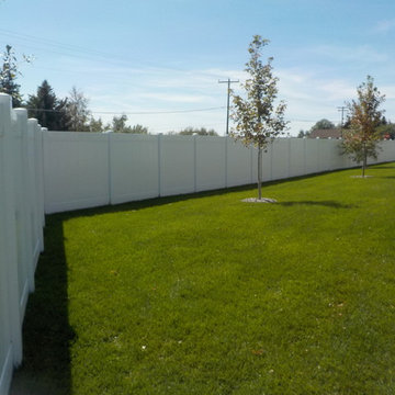 Vinyl, white, privacy fence