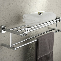 Chrome Finish Bathroom Rack With Towel Bar TCB2004 - Bathroom Accessories