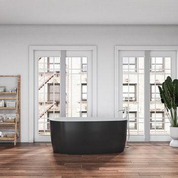 Viana 67" x 31.5" Soaking Bathtub in Black Finish
