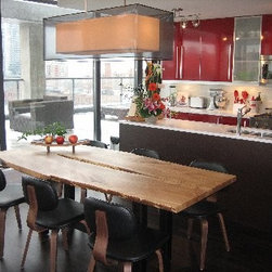 Reclaimed Live Edge Slab Maple Dining Table - Kitchen And Dining Furniture