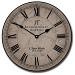 Tyler - Sydni Tan Clock, 24" - Popular Tan clock with decorative details provided in the Giclee print adds a touch of class to this clock which is made in the USA and Made When Orderd